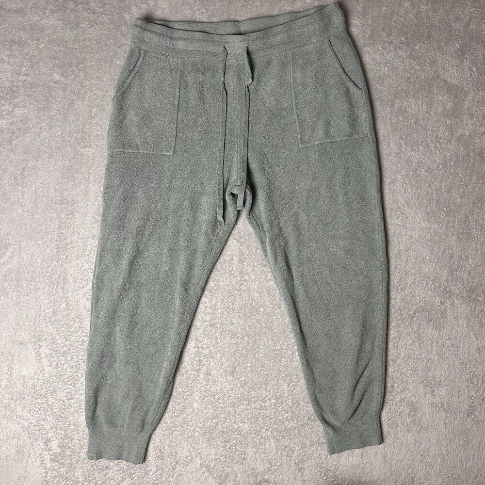 Barefoot Dreams CozyChic Ultra Lite Knit Pants Women Size XL Petite Green Lounge